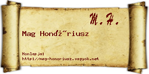 Mag Honóriusz névjegykártya